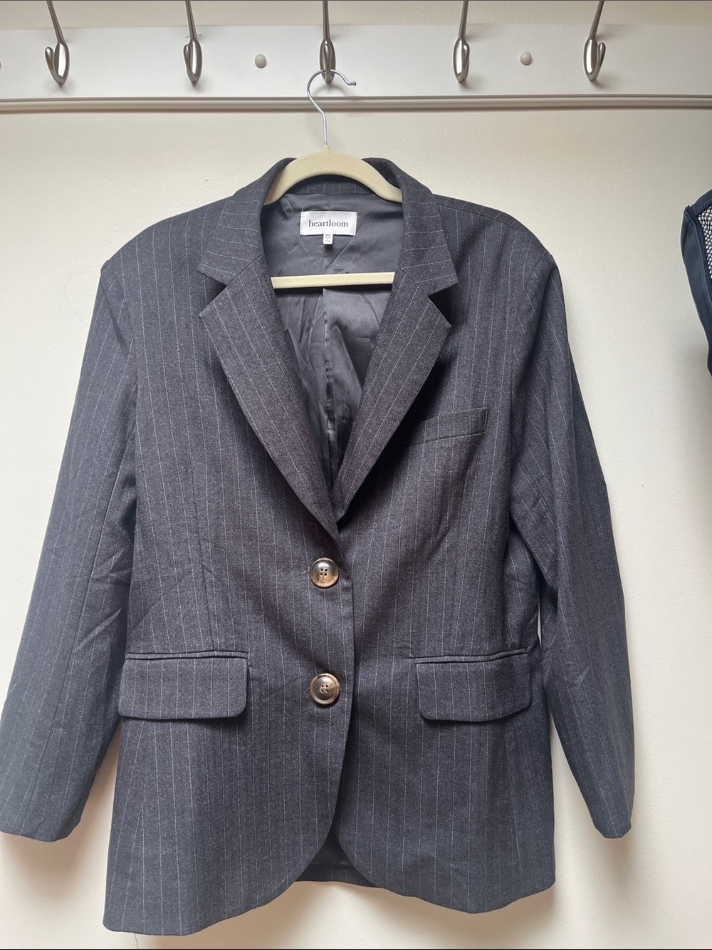 Heartloom Women's Gray Pinstripe Blazer - Gray